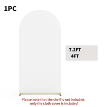 White Arch Backdrop Cover 5ft/6ft/6.6ft/7.2ft Wedding Arch Cover, Double-Sided Stretch Fabric Fitted Arch Backdrop Cover For Backdrop Stand, Birthday Party Wedding, Stand Not Included, Fabric Backdrop Only - View 8