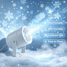 Lampu Proyektor Kepingan Salju Natal LED Terbaru 2026 | Ditenagai USB | Termasuk Stand | Lampu Proyektor Natal Dinamis, Lampu Proyektor Kepingan Salju Dinamis | Lampu Dekorasi Ruangan | Dekorasi Acara | Natal | Tahun Baru - Lampu proyeksi kepingan salju putih - View 7