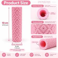 Pixel Clay Roller, 3D Printed PLA Ceramic Texture Roller, Ceramic Embossing Tool, Suitable For Polymer Clay, Soft Clay, Air Dry Clay, Pottery, DIY Crafts, Carving, Hand Sculpting, Geometric Pattern Stamp Roller, Artist Ceramic Making Supplies - Pixel Pink - View 6