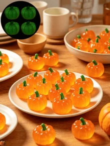 50pcs/40pcs/30pcs Glowing Realistic Mini Pumpkins, Artificial Vegetable Pumpkin Desktop Decor, Miniature Landscape Decoration, Bathroom Decor And Accessories, Suitable For Party Gifts, Wedding Decor, DIY Crafts, Autumn Decoration, Home Living Room Decor, Harvest Festival Party, Thanksgiving, Halloween Party Supplies, Mini Pumpkin Figurines, Halloween Atmosphere Ornaments, Autumn Decor, Desktop Pumpkin Display, Small Pumpkin Crafts, Scene Matching Ornaments, Halloween Party Table Props - Multicolor - View 8