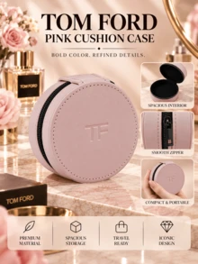 Tom Ford TF粉色氣墊盒,8.7*4.9cm,便攜,拉鍊閉合,光滑材質,簡約優雅,出行必備,適用於化妝品收納 - TF 粉色氣墊盒 - 查看 9