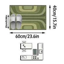 1pc Green Gradient Geometric Line Area Rug, Faux Cashmere Material Rectangular Modern Minimalist Abstract Pattern, Machine Washable Suitable For Living Room Bedroom Daily Home Decor, Aesthetic Home Decoration - Multicolor - View 15