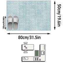 1 Buah Karpet Area Motif Bunga Geometris Biru Muda & Putih, Bahan Kasmir Imitasi, Bentuk Persegi Panjang, Pola Bohemian Vintage Usang, Dapat Dicuci dengan Mesin, Cocok untuk Ruang Tamu, Kamar Tidur, Dekorasi Rumah Sehari-hari, Dekorasi Rumah Estetis - MultiWarna - View 16