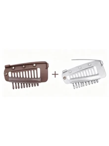1pc Hot-Selling Hat Veil Scarf Fixing Clip, Hair Extension Wig Elastic BB Clip, Hair Accessory Hair Clip, Summer Beach Style - Silver - View 2
