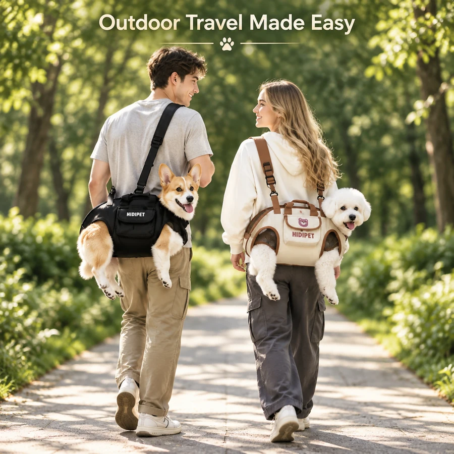 1pc Dog Travel Backpack, Dual Shoulder/One Shoulder/Hand-Carry/Crossbody Pet Carrier, Portable Breathable With Leash And Adjustable Strap