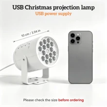 2026 New LED Christmas Snowflake Projector Light | USB Powered | Includes Stand | Dynamic Christmas Projector Light, Dynamic Snowflake Projector Light | Room Decoration Light | Event Decoration | Christmas | New Year - White Christmas Projector Light - View 11