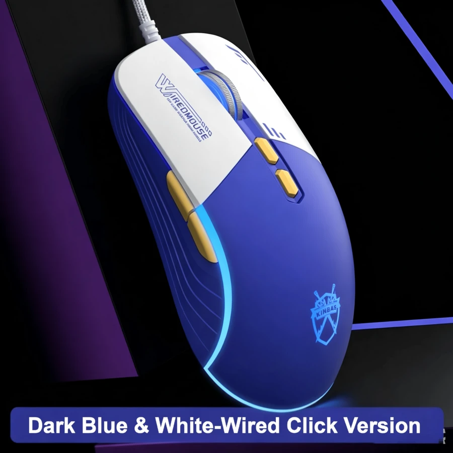 CHANGXIE Wired Mouse Silent/Clicky Metal Scroll Wheel Plug And Play RGB Gaming Office Laptop Desktop Computer Universal - View 1