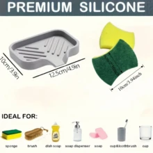 1 Buah/2 Buah, 1 Baki Organizer + 1 Spons Pembersih, Tempat Sabun dan Spons yang Tidak Bersentuhan dengan Makanan, Aksesori Penyimpanan Meja Dapur dan Wastafel - MultiWarna - View 12