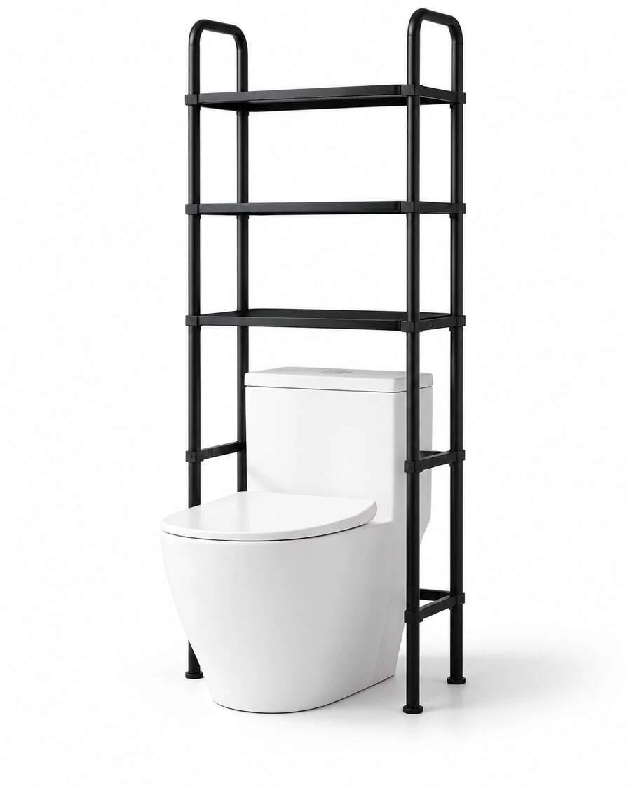 Estantería Organizadora para Inodoro de 3 Niveles – Mueble de Baño Ahorra Espacio, Estructura Estable y Montaje Fácil
