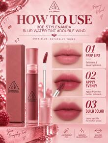 3CE Water Mist Lip Glaze #DOUBLE WIND, Ukuran Penuh 4.6g/Sampel 1.5g, Hasil Akhir Matte Lembut, Tidak Lengket, Pengunci Warna Membentuk Lapisan Sekali Sapu, Tahan Lama, Kebutuhan Sehari-hari - #ANGIN GANDA - View 12