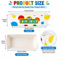 Brick Wall Happy Birthday Snack Trays, Street Theme Paper Food Serving Boxes For Chips Popcorn Candy, Birthday Party Table Decorations - Style 1 - View 5
