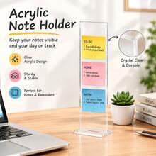 1pc Transparent Acrylic Memo Board With Computer Screen Memo Clip Holder, Message Board Office Desk Decor, 2 Colors Available, Autumn Office Desk Decor Back To School Gift - Multicolor - View 1