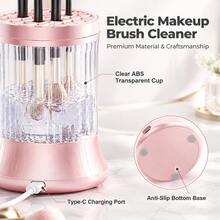 Electric Makeup Brush Cleaner, 7000RPM 360° Rotating Brush Cleaning Tool, Dual Automatic & Handheld Cleaning Modes, UVC Blue Light, Type-C Powered, All-In-One Cleaning, Drying & Storage, Suitable For Beauty Enthusiasts To Use On Home Vanity - Multicolor - View 7