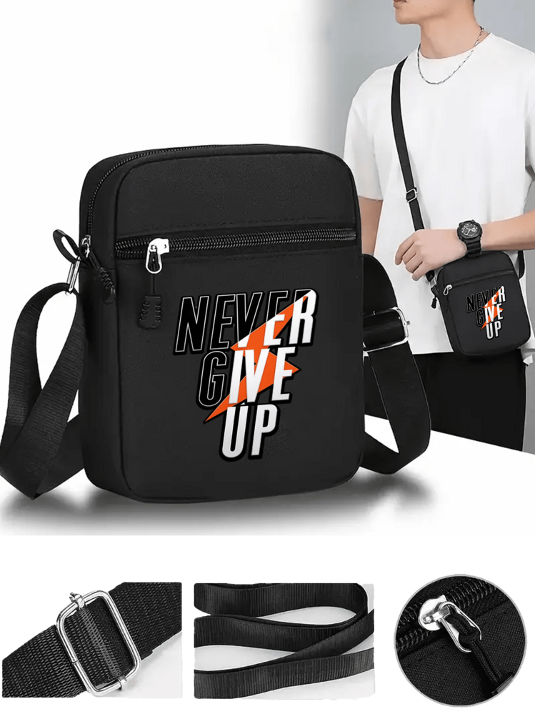 1pc/2pcs Lettering Slogan Pattern Print Unisex Street Fashion Outdoor Sports Baseball Cap And Crossbody Bag, Adjustable, Gift For Yourself Or Friends - Multicolor - View 3