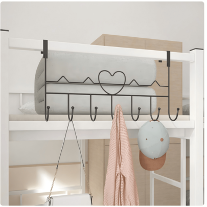 Creative Heart-Shaped Over-The-Door Hook | No-Drill Bedroom Coat Rack | 6-Hook Large Capacity Storage Organizer | ECG Wave Hollow Design | Entryway Bag Holder | Bathroom Towel Bar | White/Black/Brown Optional | Minimalist Nordic Style | Door- Stable Load-Bearing | Rental Home Renovation Essential | Dorm Student Must-Have | Home Decor Accessory