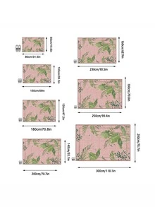 1 Buah Karpet Area Geometris Bunga Tanaman Tropis Warna Pink & Hijau, Bahan Kasmir Imitasi, Bentuk Persegi Panjang, Pola Gaya Pastoral Segar, Dapat Dicuci dengan Mesin, Cocok untuk Ruang Tamu, Kamar Tidur, Dekorasi Rumah Sehari-hari, Dekorasi Rumah Estetis - MultiWarna - View 3