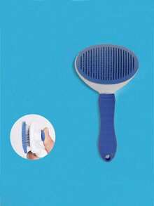 Self-Cleaning Slicker Brush For Dogs & Cats, Pet Deshedding Brush For Loose Fur, Tangles & Hair Removal, One-Click Cleaning Grooming Comb With 60° Angled Stainless Steel Pins For Long & Short Hair - View 14