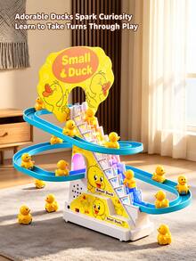 1 Set Kids Duck Climbing Stairs Track Toy, Cute Little Duck Slide, Early Education Educational Electric Toy, Holiday Gift - Duck Climbing Stairs - View 6