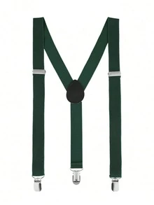 1pc Men's Adjustable Solid Suspender,Adjustable Elastic Y Style Unisex Suspender With Strong Metal Clips,Extended-Length Suspender 60-95cm/23.62-37.4" - Multicolor - View 28