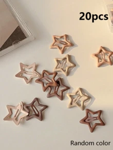 20/10/5/1pcs Matte Metallic Star Hair Clips, Fashion Mini Hair Accessories, Cute Five-Pointed Star Hair Claw Clips, Y2K Style, Suitable For Daily Wear - Multicolor - View 11