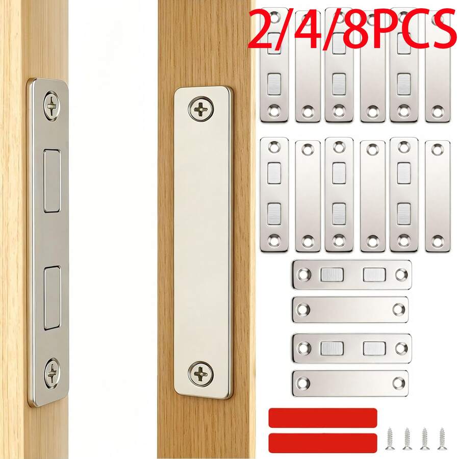 2/4/8 PCS Magnetic Door Catch, Heavy Duty Cabinet Latch, For Sliding Wardrobe Powerful Magnetic Door Catch, Hold For Cabinets, Closets, Wardrobes, Sliding Doors, RVs, And Drawers - Magnetic Door Catch - View 1