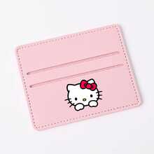 1pc Cute Sanrio Hello Kitty Card Holder, Women Fashion Mini PU Leather Card Wallet, Portable Slim Credit ID Card Case - Multicolor - View 6
