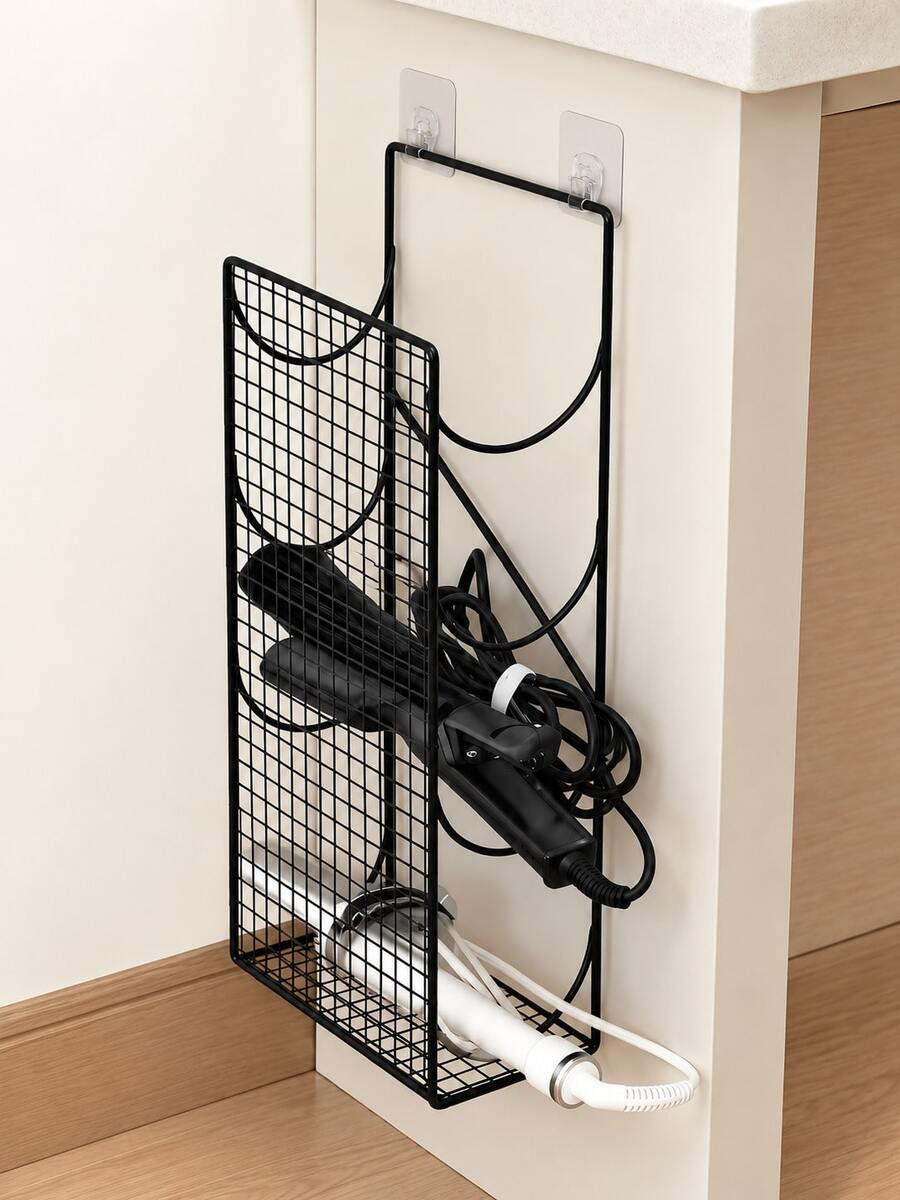 4-Tier Hair Styling Tool Organizer, Wall-Mounted/Countertop, Suitable For Hair Dryer, Curling Iron, Flat Iron, Cord Storage, Space-Saving For Vanity