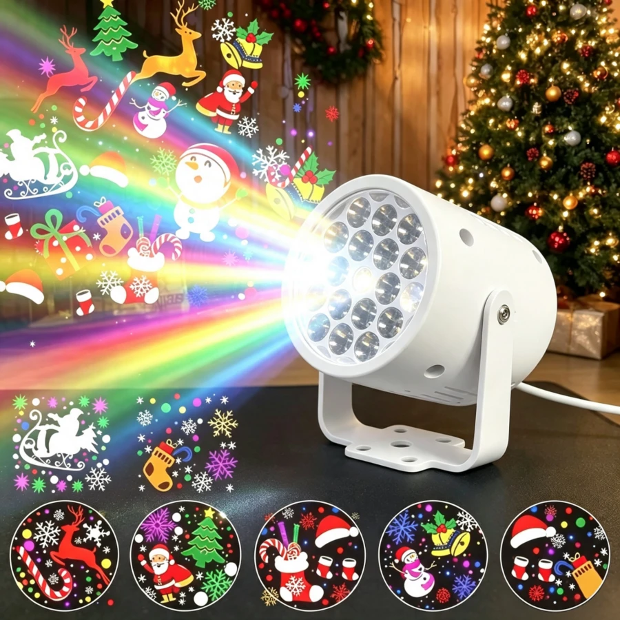 2026 New LED Christmas Snowflake Projector Light | USB Powered | Includes Stand | Dynamic Christmas Projector Light, Dynamic Snowflake Projector Light | Room Decoration Light | Event Decoration | Christmas | New Year