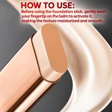 FOMIX Foundation Stick 2-in-1 dengan Kuas Terintegrasi, Makeup Wajah Krim dengan Cakupan Penuh, Alas Concealer yang Halus dan Mudah Dibaurkan, Hasil Akhir Matte Alami, Foundation Tahan Air Tahan Lama untuk Makeup Sehari-hari, Perjalanan, dan Perbaikan Riasan - 02# Warna Alami - 02# Warna Alami - View 3