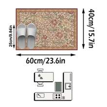 1PC Beige Vintage Floral Vine Area Rug, Faux Cashmere Material Rectangular European Classical Style Artistic Pattern, Machine Washable Suitable For Living Room Bedroom Daily Home Decor, Aesthetic Home Decoration - Multicolor - View 16