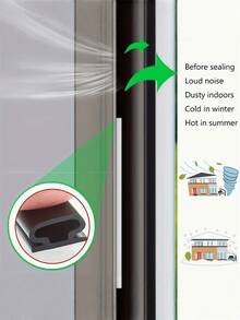 1pc Windproof Soundproof Self-Adhesive Safety Door Seal Strip - Multicolor - View 5