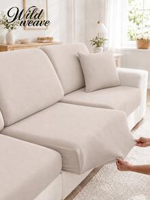 1pc Minimalist Modern Elastic Sofa Cover, Made Of Polyester Fiber, Machine Washable, Dust-Proof, All-Season Use, Removable And Washable Cap-Style Sofa Cushion Cover - Space Gray - View 2