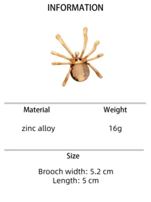 1PC Gothic Exaggerated Large Spider Design Women's Fashion Brooch, Suitable For Halloween Holiday Party Wear - Spider-shaped Brooch - View 7