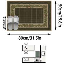 1PC Deep Green Pine Branch & Pine Cone Plaid Area Rug, Faux Cashmere Material Rectangular Christmas Holiday Pattern, Machine Washable Suitable For Living Room Bedroom Daily Home Decor, Aesthetic Home Decoration - Multicolor - View 14