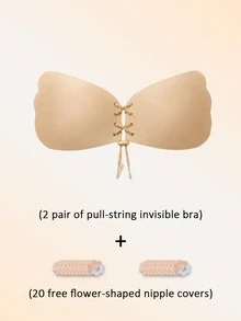 2pcs/1pc Women's Invisible Self-Adhesive Bra, Adjustable Drawstring, Backless Bra, Suitable For Women's Breast Pads, Thickened Breast Pads, Spaghetti Strap Dresses And Wedding Dresses. - Multi-color - View 11