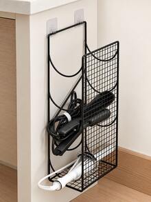 4-Tier Hair Styling Tool Organizer, Wall-Mounted/Countertop, Suitable For Hair Dryer, Curling Iron, Flat Iron, Cord Storage, Space-Saving For Vanity - Multicolor - View 8