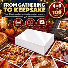 4*6 Inch High Glossy Photo Paper, 100 Sheets Inkjet Printable Photo Paper For Photos, Scrapbooks, DIY Greeting Cards, Halloween Thanksgiving Christmas New Year Party & Holiday Gift Making - 100 Sheets - View 5