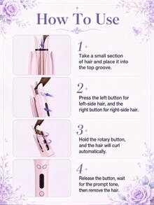 GENAI 32mm Automatic Rotating Curling Iron, Fast Heating Anti-Scald Hair Curler, Portable Travel Styling Tool, Suitable For Gifts - Multicolor - View 4