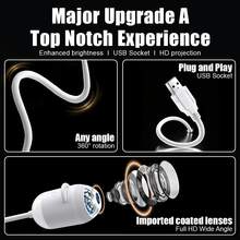 360° Rotating High-Definition Smart 5D Starry Sky Projector Night Light, USB Powered Car Projector Starry Sky Light, With 3/12 Random Projection Films Galaxy Sky Light With Detachable Pattern Films, USB Powered Portable Mini LED Projector, Adjustable Brightness, Suitable For Car Ceiling, Bedroom, Living Room, Ceiling, Wall, Home Decor, Christmas Gift For Boyfriend, Father And Girlfriend Holiday And Birthday Gift, Also Suitable For Mother - G303 - View 11