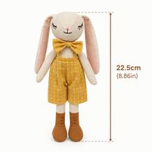 Búp bê thỏ ngủ mắt nhắm 8.86 inch mặc váy hoa và nơ, đồ chơi nhồi bông thỏ dễ thương, quà trang trí phòng em bé, búp bê thỏ vải thủ công - Nhiều màu - Xem 12