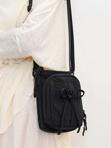 1 buah Tas Bahu Wanita Model Ember, Tas Selempang, Tempat Botol Minum, Cocok untuk Olahraga, Bersepeda, Lari, Perjalanan, dan Penggunaan Sehari-hari. Desain Tali Serut yang Modis, Serbaguna, Hadiah Ideal untuk Pacar. - MultiWarna - View 7