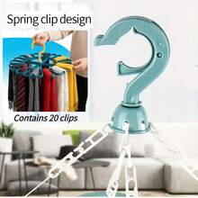 Giá phơi tất và đồ lót xoay 360° bằng nhựa kiểu ngẫu nhiên - Móc treo quần áo bền cho gia đình, phòng tắm, phòng ngủ, tủ quần áo hoặc ký túc xá, phụ kiện phòng giặt, giá phơi, kẹp quần áo - Nhiều màu - Xem 4