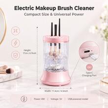Electric Makeup Brush Cleaner, 7000RPM 360° Rotating Brush Cleaning Tool, Dual Automatic & Handheld Cleaning Modes, UVC Blue Light, Type-C Powered, All-In-One Cleaning, Drying & Storage, Suitable For Beauty Enthusiasts To Use On Home Vanity - Multicolor - View 10