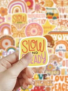 50pcs Groovy Boho Hippie Stickers For Skateboards, Guitars, Laptops, Scrapbooks, Suitcases, Refrigerators, Storage Boxes, Decor DIY Graffiti Stickers - A - View 6