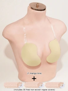 One Mango-Shaped Halter Bra (30 Nipple Covers Included With Purchase), Comfortable And Close-Fitting, Perfect For Wedding Dresses. - Multicolor - View 11