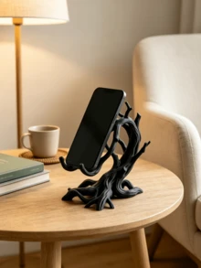 1pc Tree Root Resin Phone Stand, Vintage Country Style, Phone Holder For Workspace, Bedside Table, Living Room Desktop Decoration, Office Desk Phone Holder, Home Decor Artistic Shaped Stand - 1pc - View 8