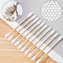 400/1200pcs Wooden Handle Cotton Swabs - No Fragrance Type, Double Round Head Cotton Swabs, Suitable For Ear Cleaning, Makeup Cleaning, Electronic Device Cleaning, Disposable Multi-Purpose Stick, Essential For Personal Care - Multicolor - View 5