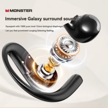 Monster Maxstar MQO37 Open Ear Earbuds, Bluetooth V6.0 Wireless Ear-Hook Headphones, ENC Call Noise Reduction, Game Low Latency, IPX5 Sweatproof, Touch Control, DT Directional Sound, Sports Running Cycling Earphones Compatible With IOS AndroidWindows - View 8