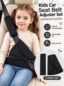 2pcs Kids Car Seat Belt Adjuster + Shoulder Pad Set, Anti-Choke Shoulder Belt Positioning Protector, Soft Comfortable Detachable, Car Seat Accessories For 3-6 Years Old Children - Multicolor - View 15