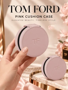 Tom Ford TF粉色氣墊盒,8.7*4.9cm,便攜,拉鍊閉合,光滑材質,簡約優雅,出行必備,適用於化妝品收納 - TF 粉色氣墊盒 - 查看 3